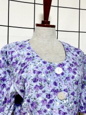 画像5: 花柄 前開き ウエストリボン レトロ USA古着 ヴィンテージワンピース (5)