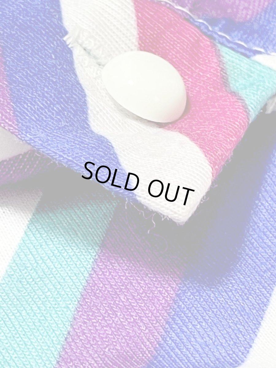 画像10: 斜めストライプ ウエストゴム レトロ USA古着 ヴィンテージワンピース (10)