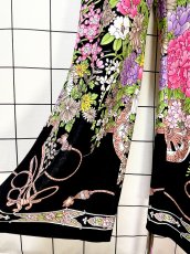 画像12: 70sVintage パーティースタイルにもおすすめ 花柄 ブラック TALON 希少 レトロ USA古着  ヴィンテージオールインワン (12)