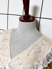 画像4: 花刺繍 レース ノースリーブ レトロ USA古着 ヴィンテージワンピース (4)