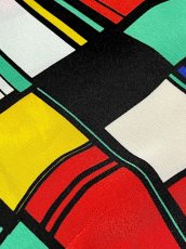 画像10: カラフル模様 マルチカラー レトロ USA古着 ノースリーブ ヴィンテージブラウス (10)