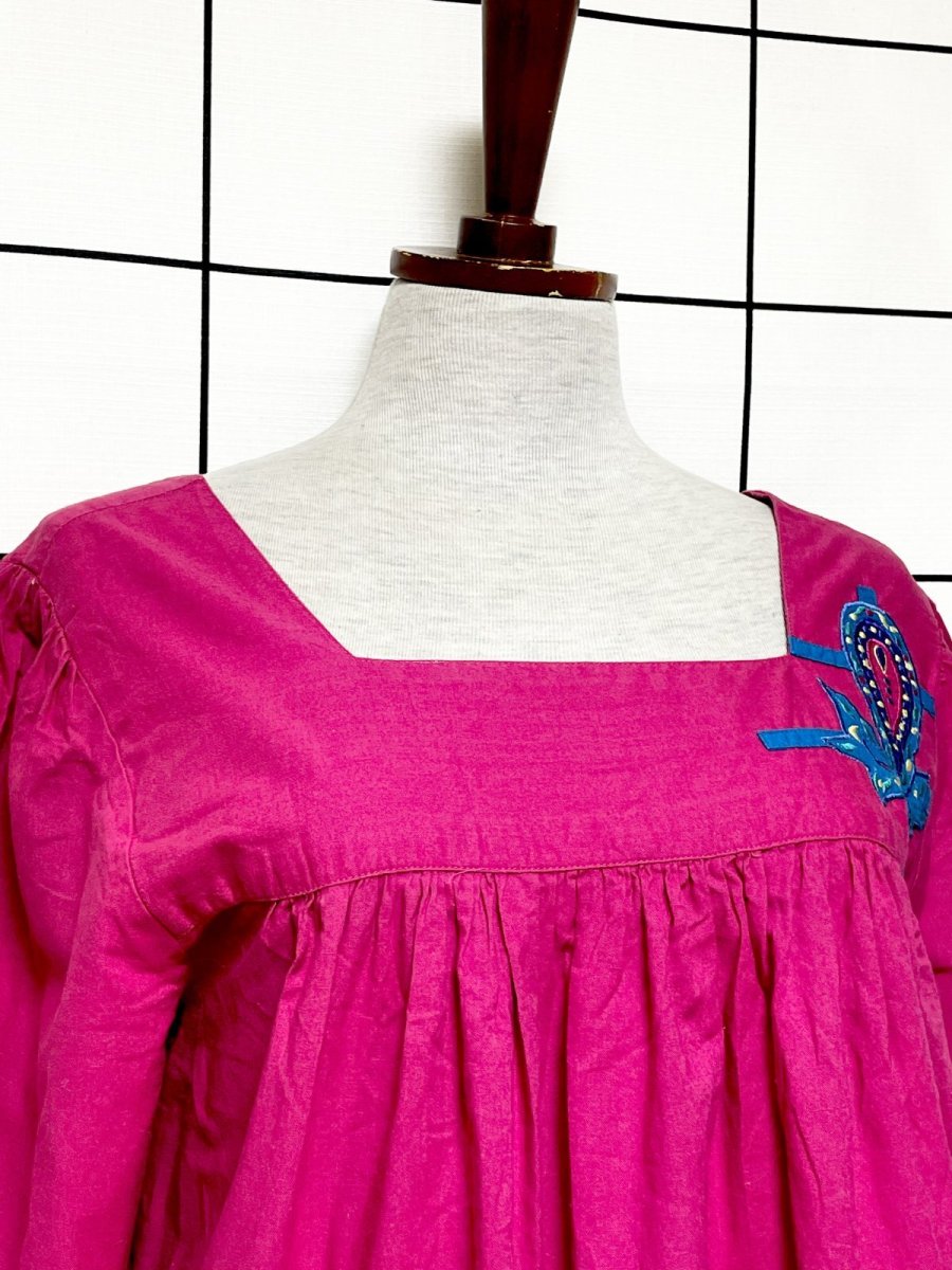 画像5: ペイズリー刺繍 ティアード レトロ India 古着 ヴィンテージワンピース (5)