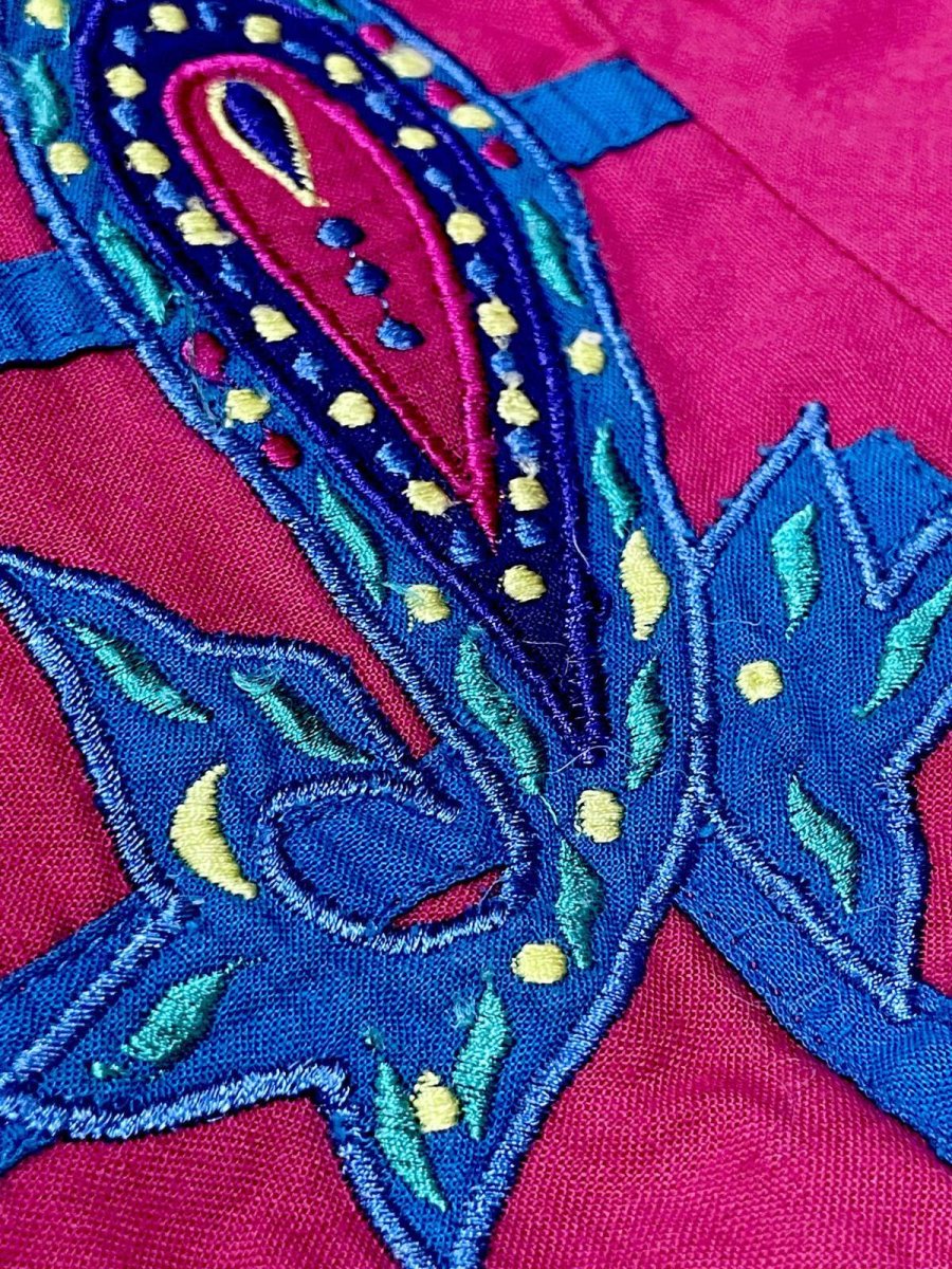 画像12: ペイズリー刺繍 ティアード レトロ India 古着 ヴィンテージワンピース (12)