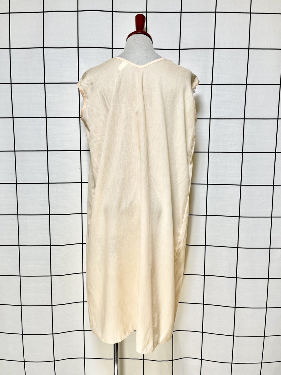 画像2: 花刺繍 レース ノースリーブ レトロ USA古着 ヴィンテージワンピース (2)