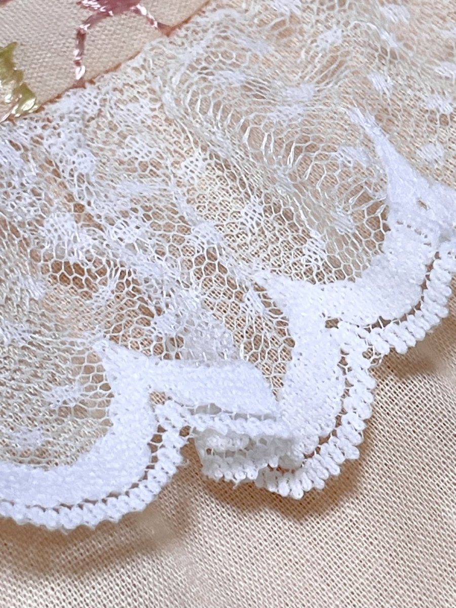 画像9: 花刺繍 レース ノースリーブ レトロ USA古着 ヴィンテージワンピース (9)