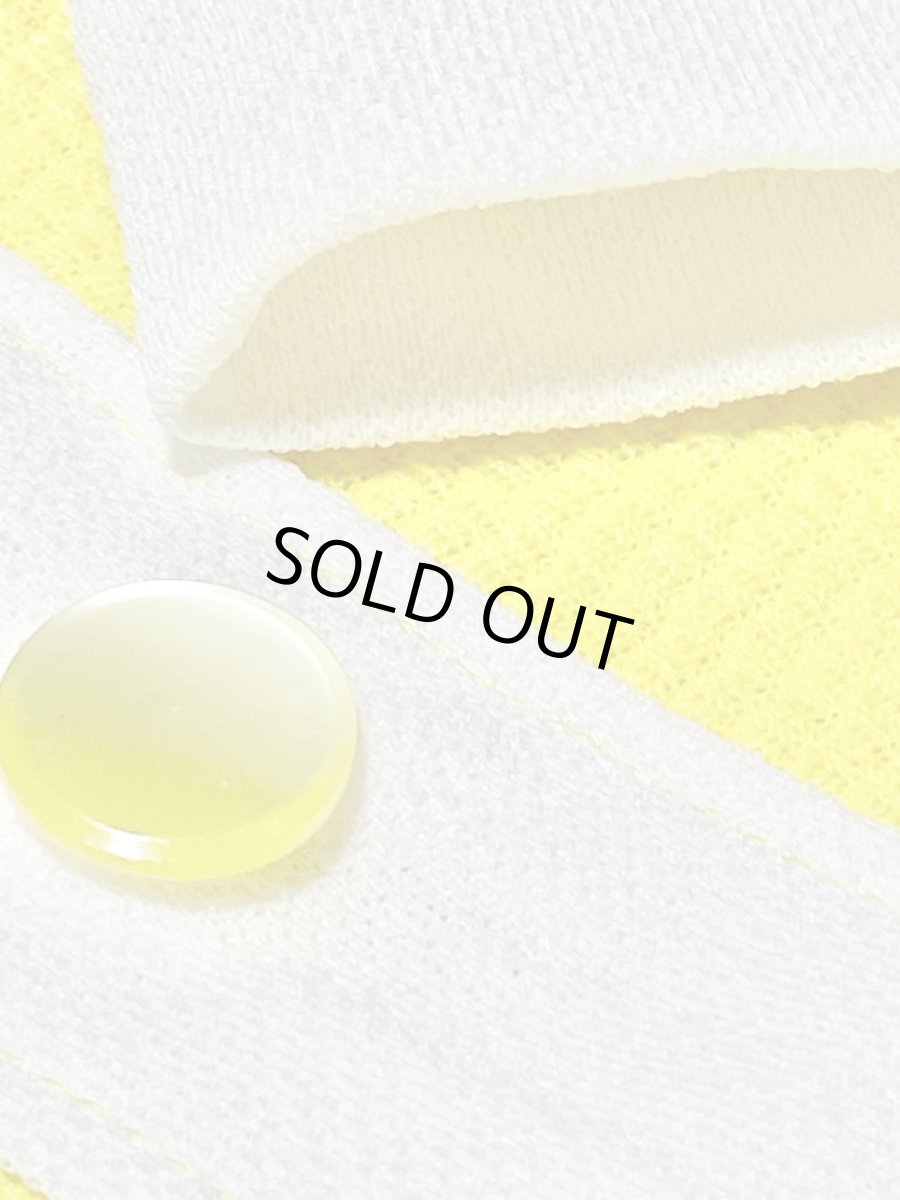 画像10: イエロー ホワイト レトロ 半袖 ヨーロッパ古着 ヴィンテージワンピース (10)