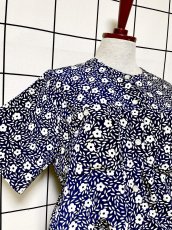 画像6: プリーツ切り替え 花柄 UNIONMADE ウエストゴム レトロ USA古着 ヴィンテージワンピース (6)