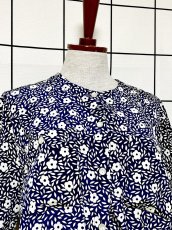 画像5: プリーツ切り替え 花柄 UNIONMADE ウエストゴム レトロ USA古着 ヴィンテージワンピース (5)