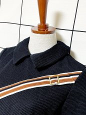 画像4: 斜めストライプ ブラック UNIONMADE レトロ USA古着 ヴィンテージワンピース (4)