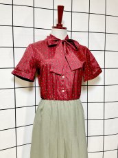 画像3: ペイズリー柄 切り替えし リボン レトロ USA古着 ヴィンテージワンピース (3)