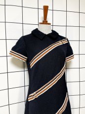画像3: 斜めストライプ ブラック UNIONMADE レトロ USA古着 ヴィンテージワンピース (3)