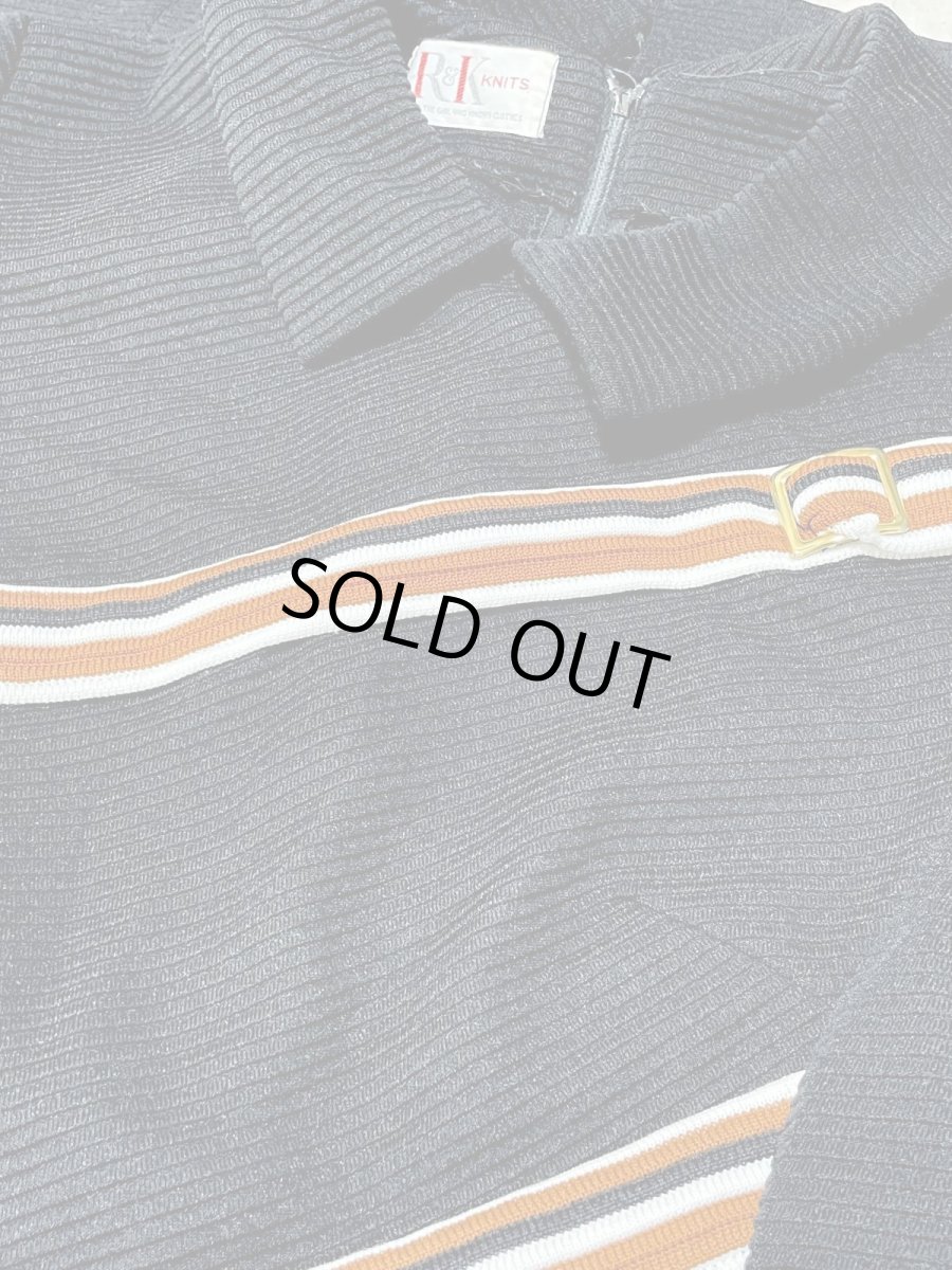 画像9: 斜めストライプ ブラック UNIONMADE レトロ USA古着 ヴィンテージワンピース (9)