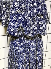 画像7: プリーツ切り替え 花柄 UNIONMADE ウエストゴム レトロ USA古着 ヴィンテージワンピース (7)