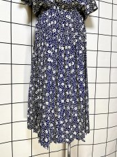 画像8: プリーツ切り替え 花柄 UNIONMADE ウエストゴム レトロ USA古着 ヴィンテージワンピース (8)