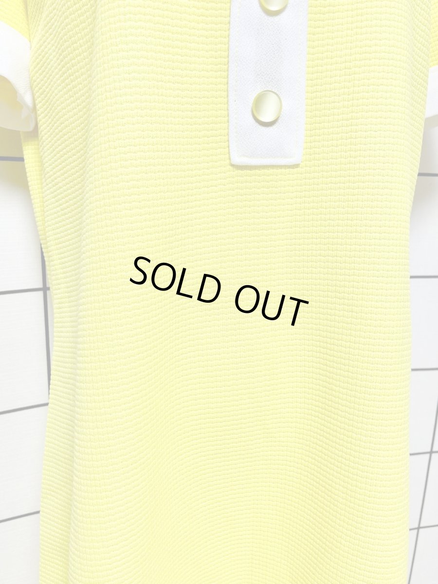 画像7: イエロー ホワイト レトロ 半袖 ヨーロッパ古着 ヴィンテージワンピース (7)