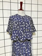 画像3: プリーツ切り替え 花柄 UNIONMADE ウエストゴム レトロ USA古着 ヴィンテージワンピース (3)
