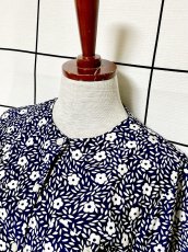画像4: プリーツ切り替え 花柄 UNIONMADE ウエストゴム レトロ USA古着 ヴィンテージワンピース (4)