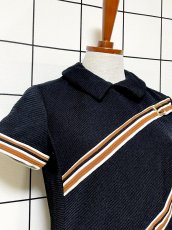 画像6: 斜めストライプ ブラック UNIONMADE レトロ USA古着 ヴィンテージワンピース (6)