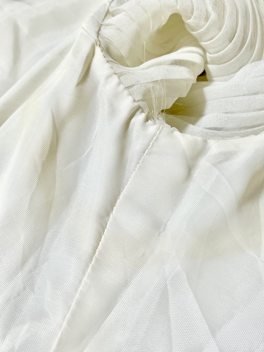 画像15: パーティーや衣装にもおすすめ プリーツ ホワイト レトロ USA古着 ヴィンテージドレス (15)