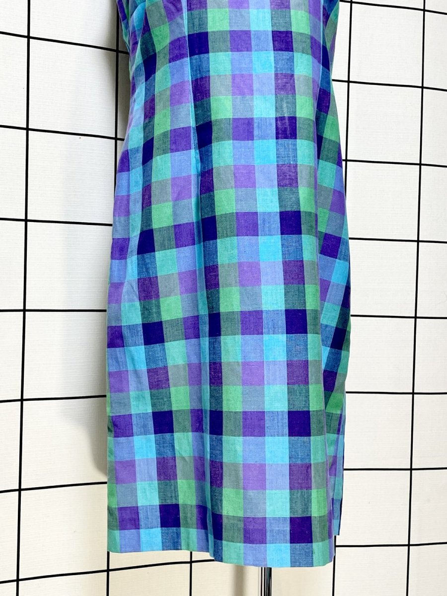 画像8: チェック柄 レトロ USA古着 ノースリーブ ヴィンテージワンピース (8)