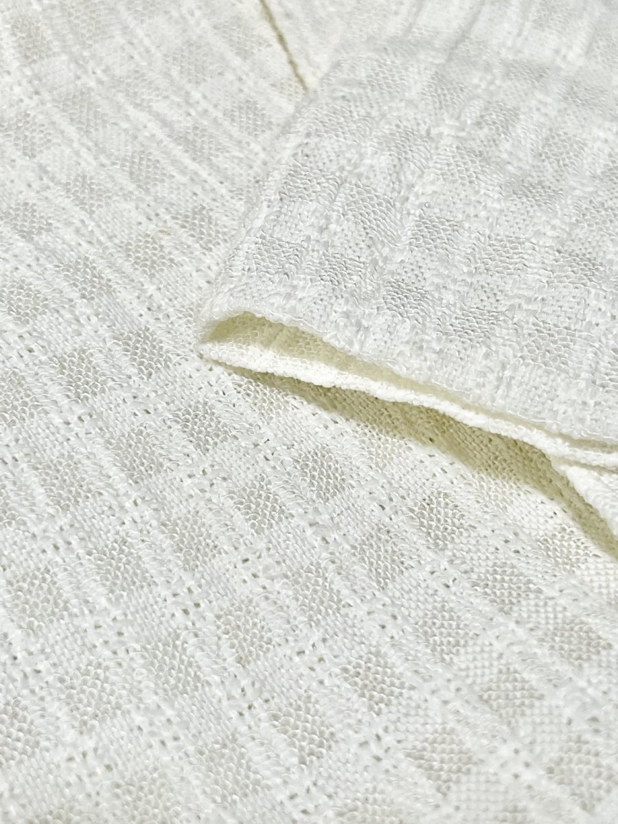 画像13: チェック柄 フラワーレース レイヤード風 ホワイト バックリボン レトロ USA古着 ヴィンテージワンピース (13)