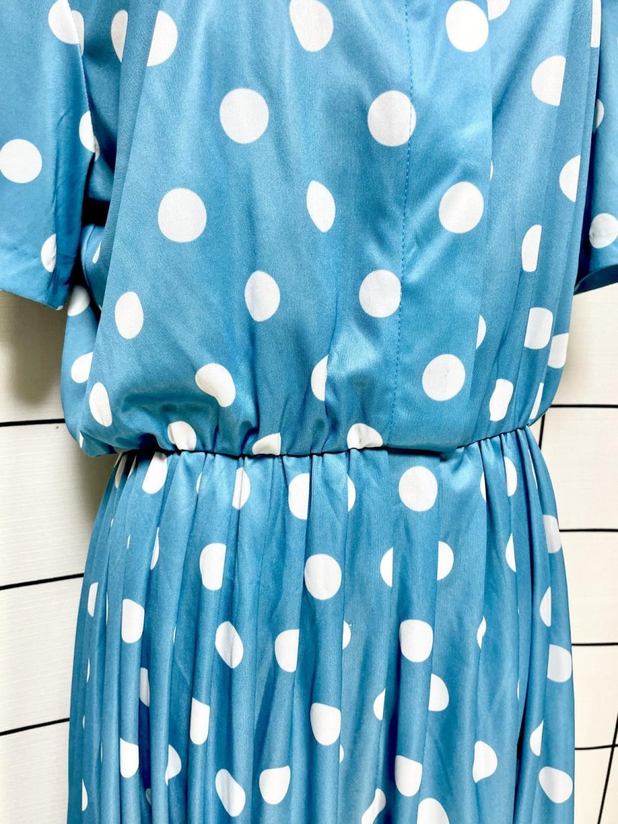 画像7: ドット柄 ウエストゴム レトロ グアテマラ Guatemala 古着 ヴィンテージワンピース (7)