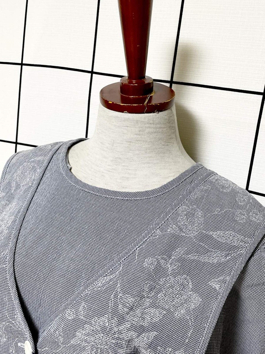 画像6: グレンチェック レイヤード風  バックリボン レトロ USA古着 ヴィンテージワンピース (6)