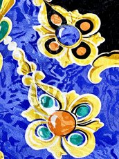 画像9: スカーフ柄 ペプラムシルエット レトロ USA古着 半袖 薄手ヴィンテージジャケット (9)