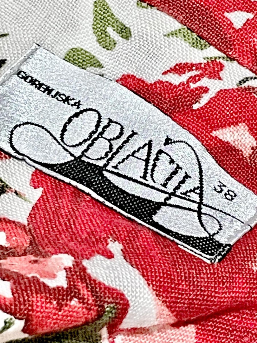 画像12: 花柄 ホワイト レトロ ヨーロッパ古着 半袖 薄手ヴィンテージジャケット (12)