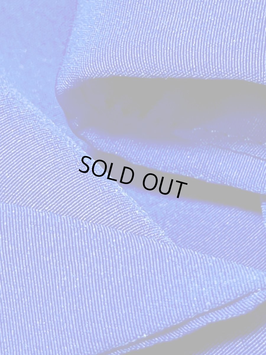 画像10: フロントタック 無地 ブルー ウエストゴム レトロ USA古着 ヴィンテージワンピース (10)