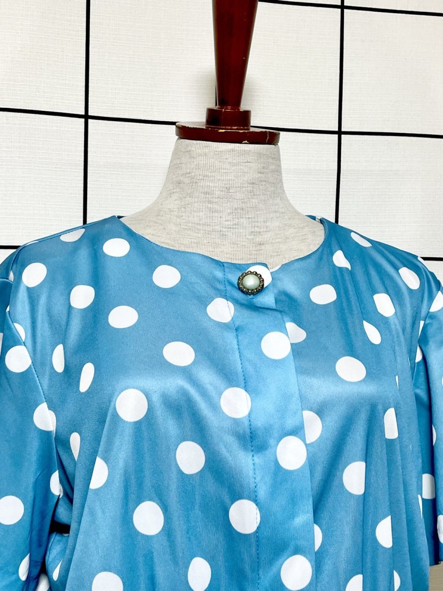 画像5: ドット柄 ウエストゴム レトロ グアテマラ Guatemala 古着 ヴィンテージワンピース (5)