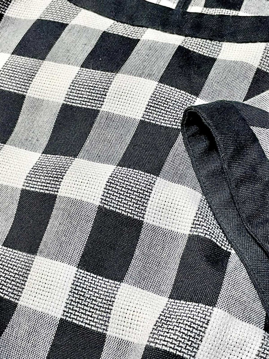 画像9: チェック柄 モノトーン 半袖 レトロ USA古着 ヴィンテージワンピース (9)