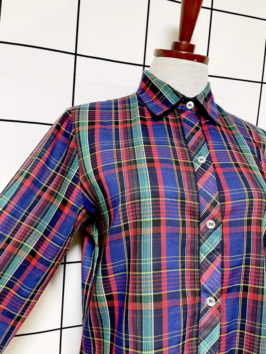 画像6: チェック柄 UNIONMADE シャツ USA古着 レトロ ヴィンテージブラウス (6)
