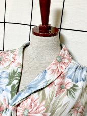 画像4: リボンタイ 花柄 レトロ USA古着 シャツ ヴィンテージブラウス (4)
