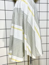 画像8: Aライン ストライプ ボーダー ウエストゴム レトロ USA古着 ヴィンテージワンピース (8)