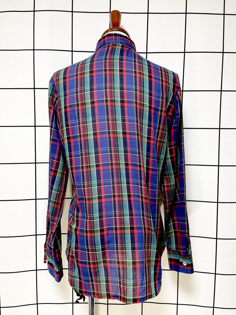 画像2: チェック柄 UNIONMADE シャツ USA古着 レトロ ヴィンテージブラウス (2)