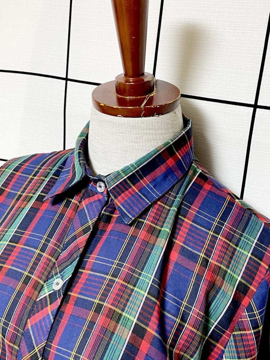 画像4: チェック柄 UNIONMADE シャツ USA古着 レトロ ヴィンテージブラウス (4)