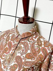 画像4: ペイズリー柄 レトロ USA古着 長袖 シャツ ヴィンテージブラウス (4)