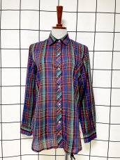 画像1: チェック柄 UNIONMADE シャツ USA古着 レトロ ヴィンテージブラウス (1)