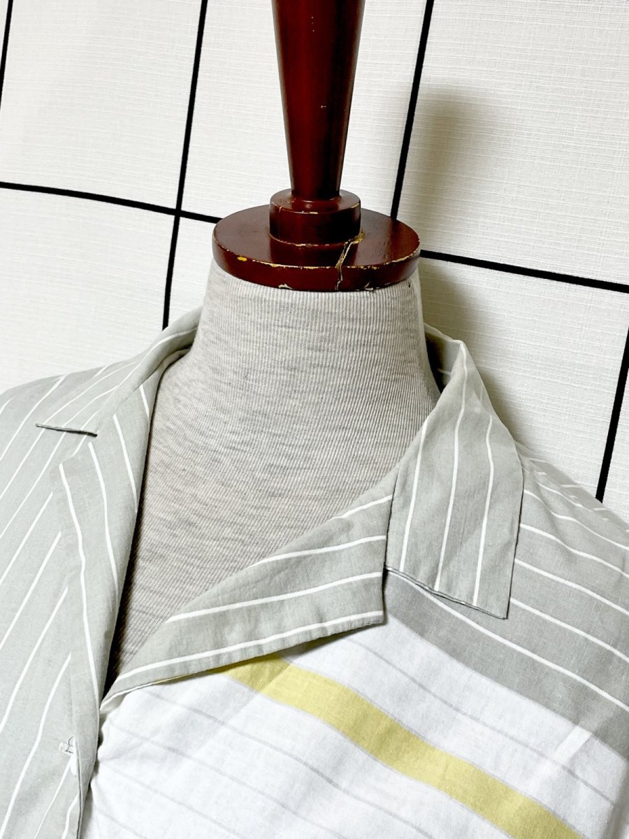 画像4: Aライン ストライプ ボーダー ウエストゴム レトロ USA古着 ヴィンテージワンピース (4)