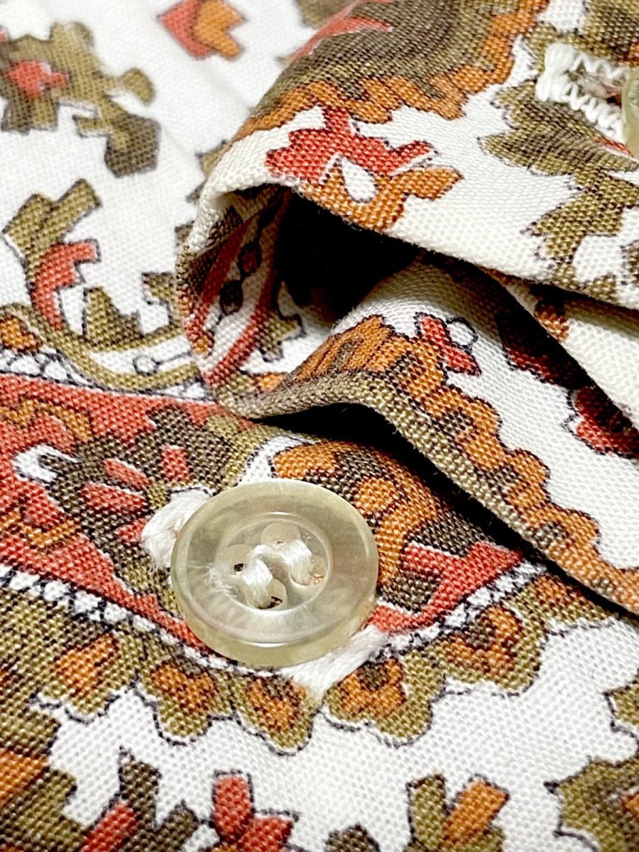 画像8: ペイズリー柄 レトロ USA古着 長袖 シャツ ヴィンテージブラウス (8)