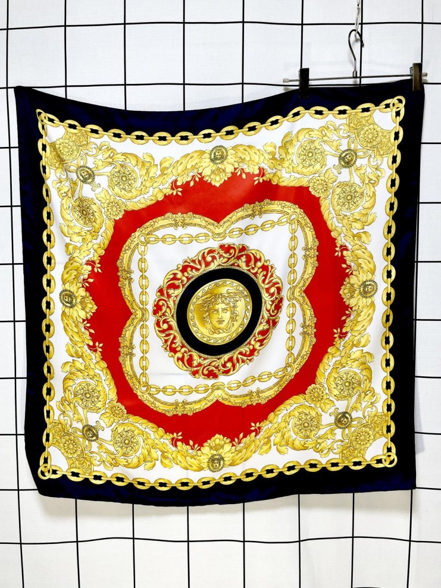 画像1: Italy製 イタリア レトロアンティーク ヴィンテージスカーフ ヨーロッパ (1)