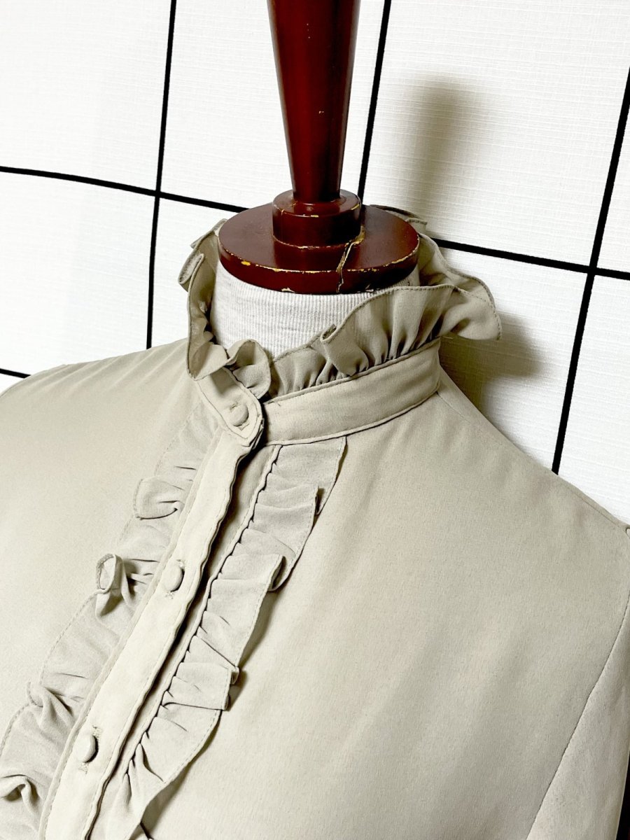 画像4: フリルデザイン シャツ レトロ USA古着 ヴィンテージブラウス (4)