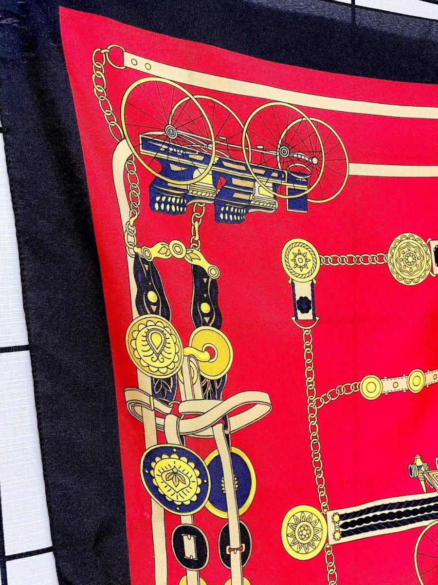 画像2: Italy製 イタリア レトロアンティーク ヴィンテージスカーフ ヨーロッパ (2)