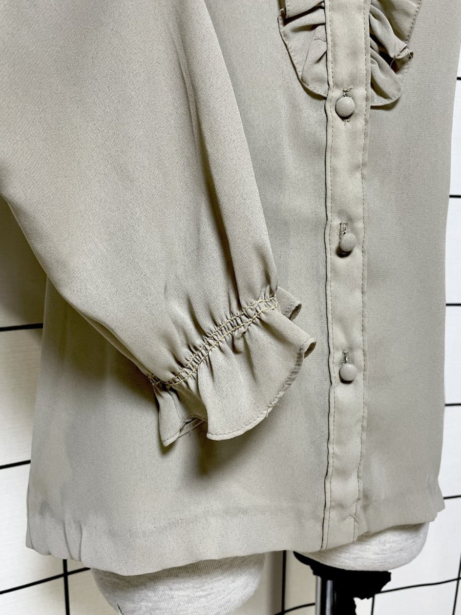 画像7: フリルデザイン シャツ レトロ USA古着 ヴィンテージブラウス (7)