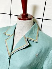 画像5: 花刺繍 前開き 半袖 レトロ USA古着 ヴィンテージワンピース (5)