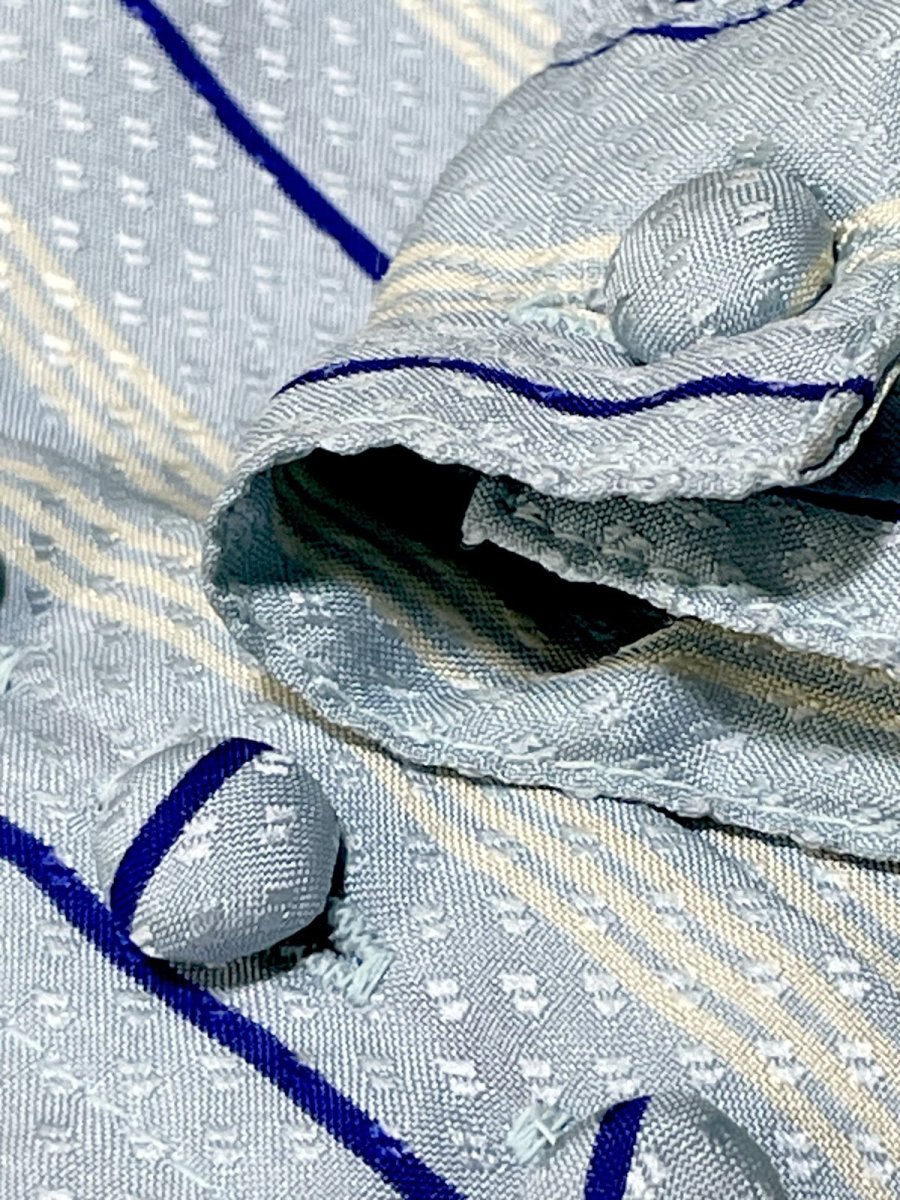 画像9: プリーツ襟 ライトブルー ストライプ シャツ レトロ USA古着 ヴィンテージブラウス (9)