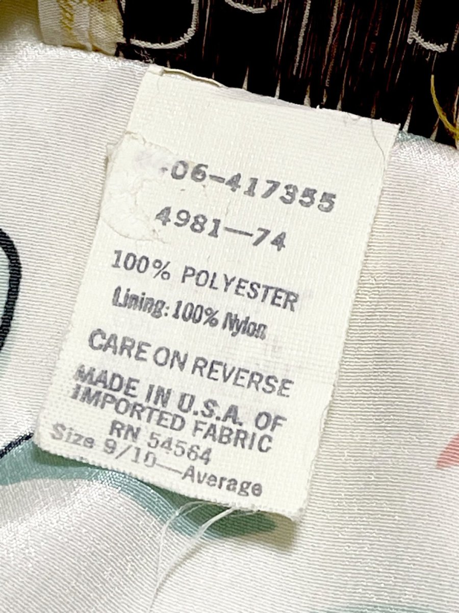 画像14: 花柄 ドルマンスリーブ ウエストゴム レトロ USA古着 ヴィンテージワンピース (14)