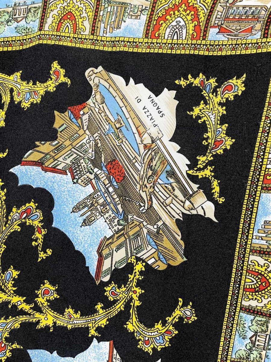 画像7: Italy製 イタリア レトロアンティーク ヴィンテージスカーフ ヨーロッパ (7)