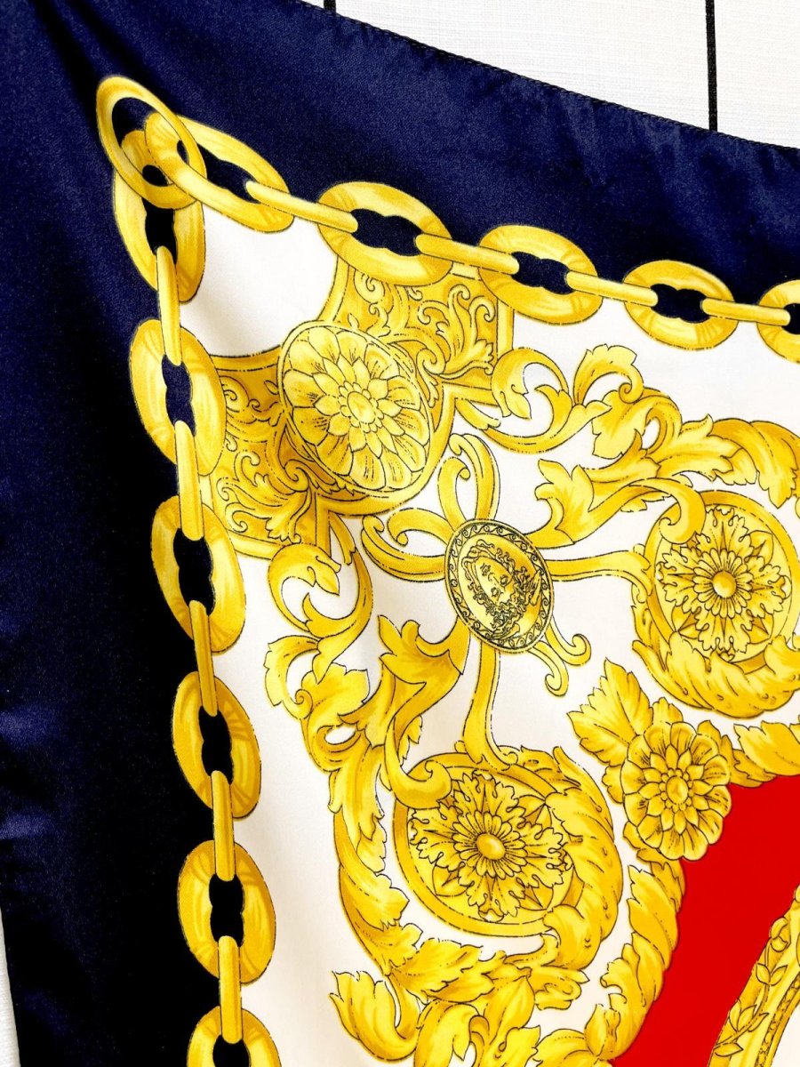 画像2: Italy製 イタリア レトロアンティーク ヴィンテージスカーフ ヨーロッパ (2)